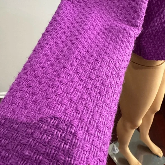 Primark Vibrant Purple Tweed Cropped  Blazer Size 10 - Picture 6 of 7